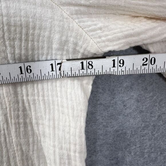 Bird & Knoll Tunic Mini Dress Beige Gauze Crinkle Cotton Lagenlook s/m - Picture 11 of 16